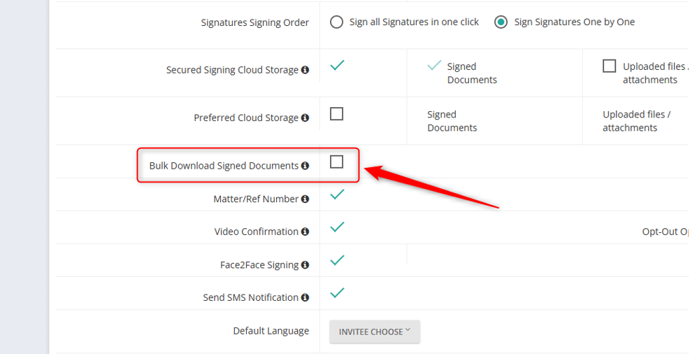Bulk Download - Enterprise Setting - Secured Signing