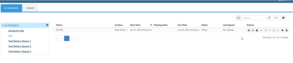 Clio - In Progress Signing Processes